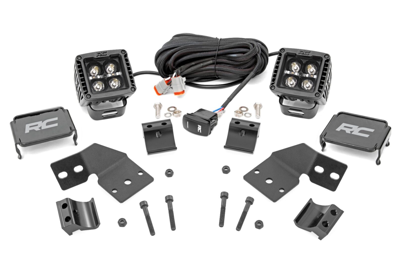 LED Light Kit | Front Mount | 2" Black Pair | Amber DRL | Polaris XPEDITION ADV 5